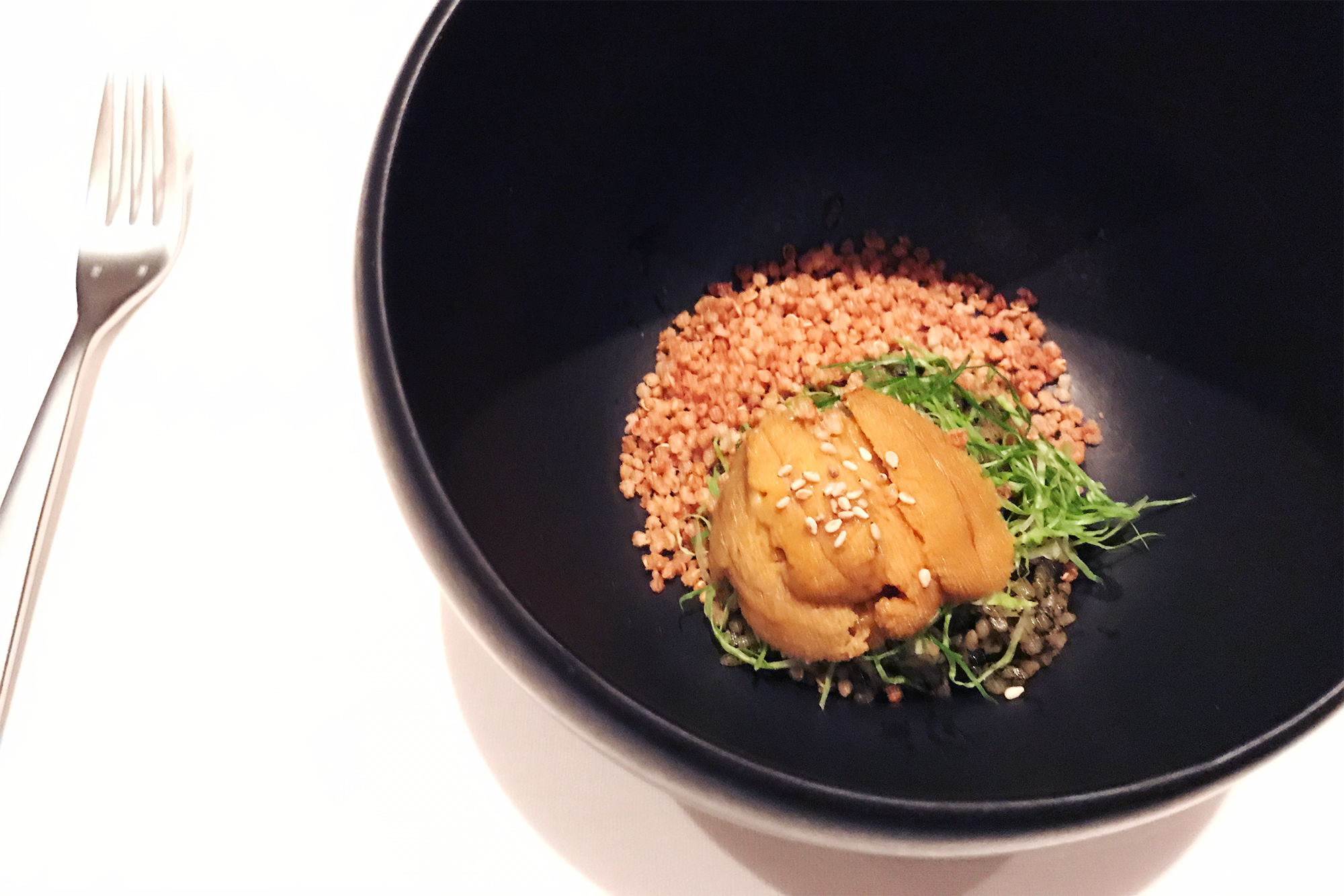 Sea urchin at Jungsik, Korean restaurant in New York City